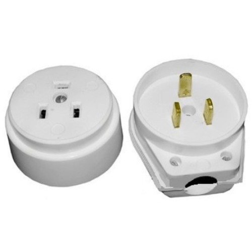 Разъём печной скр. уст. РШ-ВШ 32А 250В 2Р+РЕ 3- конт., бел.