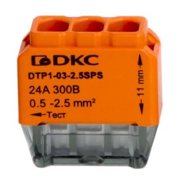 DKC Клемма на 3 проводника DTP1-03-2.5SPS до 2,5мм2 24А
