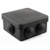 Коробка распределит. 80х80х40 (90х90х45) IP55 безгалог.(Промрукав 40-0210) черн.