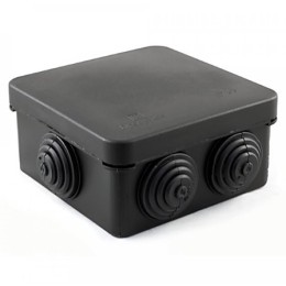 Коробка распределит. 80х80х40 (90х90х45) IP55 безгалог.(Промрукав 40-0210) черн.