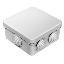 Коробка распределит. 80х80х40 (90х90х45) IP55 безгалог.(Промрукав) сер.(40-0210)