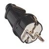 LE PLUG Вилка прямая с/з 16А черная, LEEK