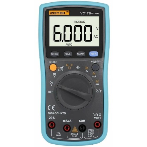 Цифровой мультиметр VC17B+ 750V,20А,автопредел,прозв. усиленн. щупы ZOTEK