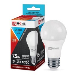 Лампа светодиодная LED-MO-PRO 7,5Вт 24-48В Е27 4000К 600Лм IN HOME