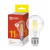 Лампа LED-A60-deco 11Вт, 230В,Е27 3000К 1160Лм прозрачная IN HOME
