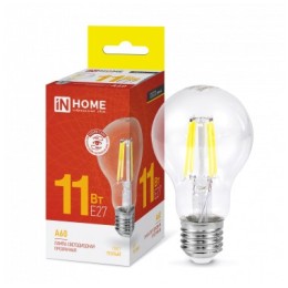 Лампа LED-A60-deco 11Вт, 230В,Е27 3000К 1160Лм прозрачная IN HOME