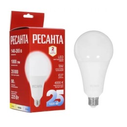 Лампа с/д 25Вт, 230В 4000К Е27 LL-R-A95-25W-230-4K-E27, Ресанта