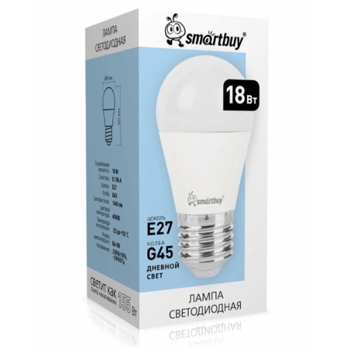 Лампа с/д  P45-18W/4000/E27 1440Лм SMARTBUY