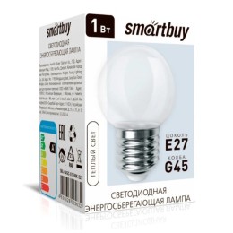 Лампа с/д G45-01W/3000/E27 CLEAR SMARTBUY (SBL-G45C-01-30K-E27)