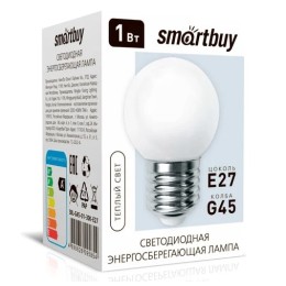 Лампа с/д G45-01W/3000/E27 Matte SMARTBUY (SBL-G45M-01-30K-E27)