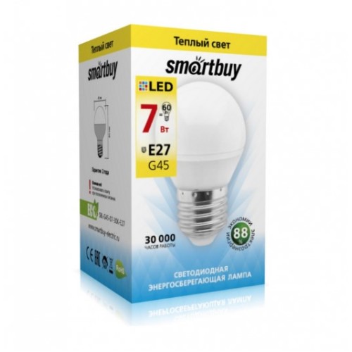 Лампа с/д G45-03W/3000/E27 CLEAR SMARTBUY (SBL-G45C-03-30K-E27)