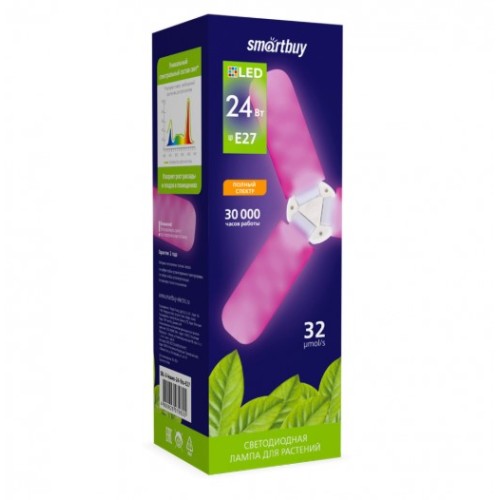Лампа с/д ФИТО SMARTBUY 3 лепестка 24W/E27 (SBL-3-leves-24-fito-E27)
