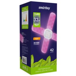 Лампа с/д ФИТО SMARTBUY 4 лепестка 32W/E27 (SBL-4-leves-32-fito-E27)
