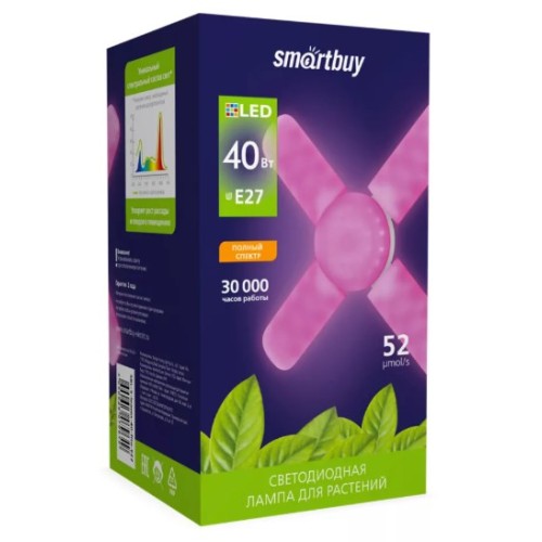 Лампа с/д ФИТО SMARTBUY 5 лепестков 40W/E27 (SBL-5-leves-40-fito-E27)