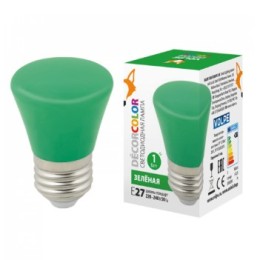 Лампа декор. светодиод. "Колокольчик" мат. Зеленый 1Вт./Е27 VOLPE LED-D45-1W/GREEN/E27/FR/C