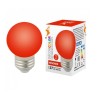 Лампа декор. светодиод. "ШАР" мат. Красный 1Вт./Е27 VOLPE LED-G45-1W/RED/E27/FR/C