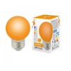 Лампа декор. светодиод. "ШАР" мат. Оранж. 1Вт./Е27 VOLPE LED-G45-1W/ORANGE/E27/FR/C