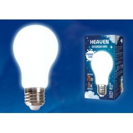 Лампа с/д LED-A60-9W/4000К/Е27/FR 9Вт 720Лм 230в мат. стек. "Heaven" (UNIEL)
