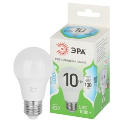 ЭРА Лампа светодиодная A60-10W-840-E27 10Вт 4000К E27 GREEN LINE