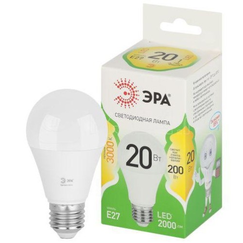 ЭРА Лампа светодиодная A60-20W-830-E27 20Вт 3000К E27 GREEN LINE