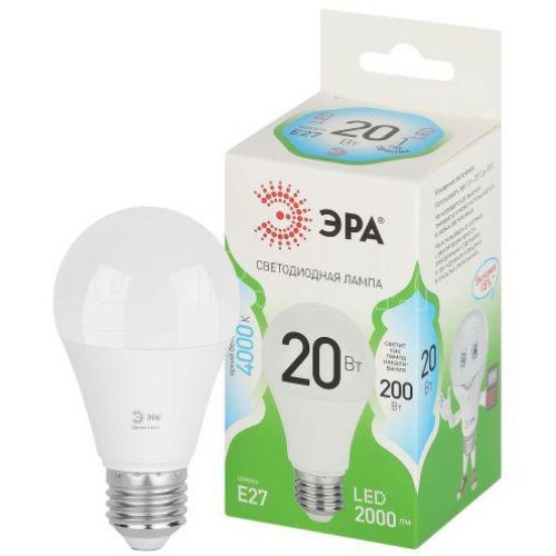ЭРА Лампа светодиодная A60-20W-840-E27 20Вт 4000К E27 GREEN LINE