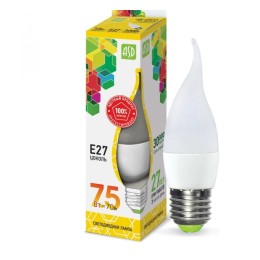 Лампа светодиодная LED-CВЕЧA на ветру -standart 7,5Вт, 220В, Е27 3000К, ASD