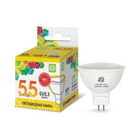 Лампа светодиодная LED-JCDR 5,5Вт, 220В 3000К, 495Лм, GU5.3 ASD
