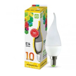 Лампа светодиодная LED-WAP-standart 10Вт, 230В, Е14 3000К, 900Лм ASD