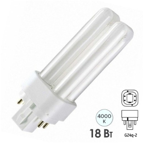 Лампа КЛЛ DULUX D/E 18W/840 G24q-2 OSRAM