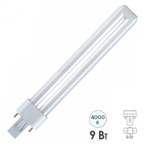 Лампа КЛЛ DULUX S 9W/840 2р G23 Osram