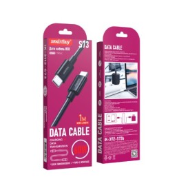 Дата-кабель Smartbuy S73 Type C черный 6А, 60вт  1м.