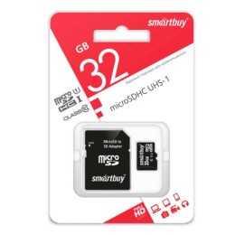 Micro SDHC карта памяти Smartbuy 32GB Class10 (адаптер)