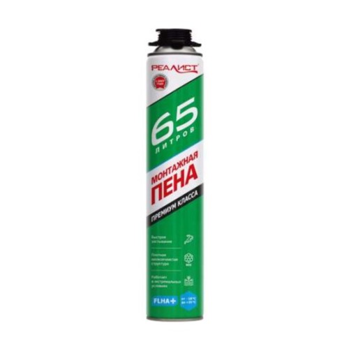 Пена монтажная проф. REALIST PRO GREEN 65л 800г