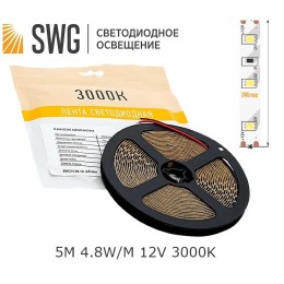 Светодиодная лента SWG SMD3528-60-12V 4,8 Вт/м. IP20 8мм 3000K (5м)