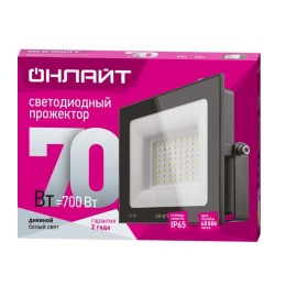 Прожектор светодиодный OFL-70-4K-BL-IP65-LED 70Вт 230В 4000К 5600Лм IP65 черный, ОНЛАЙТ