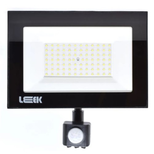 Прожектор с/д с д/движ. LE LED FL IR 100W BLACK IP65, 6500K, 7500 Лм