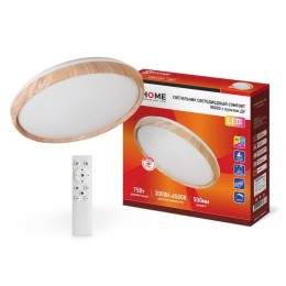 Светильник светодиод. COMFORT WOOD 75Вт, 230в, пульт ДУ, 3000-6500К, 6000Лм, 500х90мм IN HOME