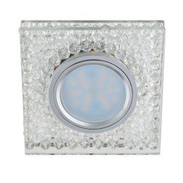 Светильник декорат. встраив. с доп.подсветкой 3Вт DLS-L134 GU5.3 CHROME/CLEAR хром/белый