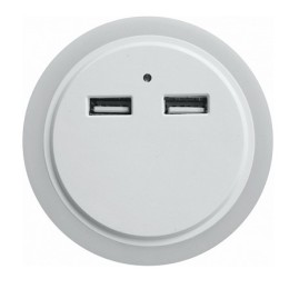 Светильник (ночник)  с/д LE LED NL-255-S  0,5W (Солярис) с датч. осв. +2 USB