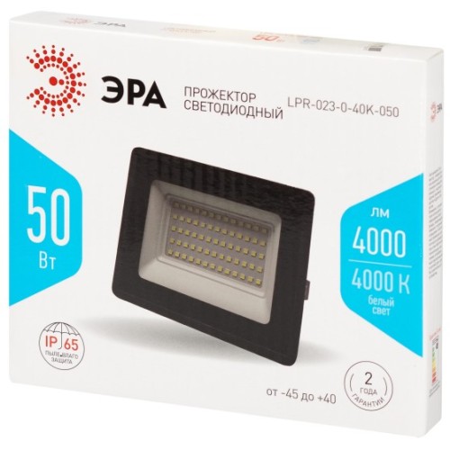 ЭРА Прожектор светодиодный ДО-50Вт 4000К 4000Лм IP65