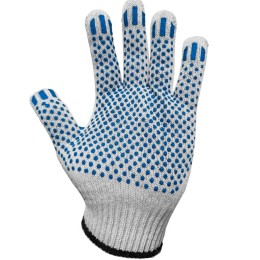 РОС Перчатки х/б, 5-ти ниточные с ПВХ белые