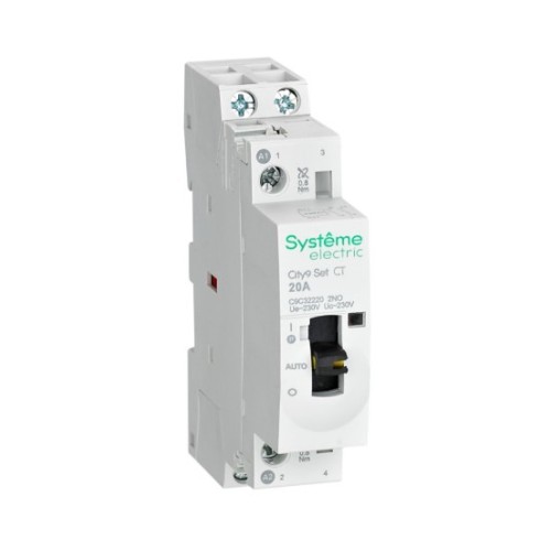 SE Sity9 Set Контактор модульный 20А 2НО 230В АС (ручное управление) C9C32220