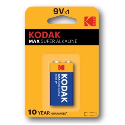 Батарейка KODAK MAX SUPER Alkaline 6LR61  9В (тип "Крона")