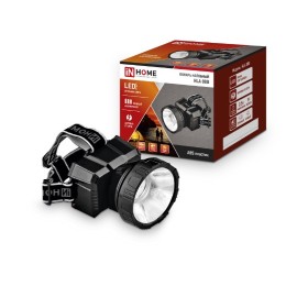 Фонарь налобный аккум. HLA 08B 3W LED 150Lm 2режима, з/у 220В, Черный IN HOME