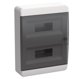 IEK TEKFOR Корпус пластиковый навесной ЩРН-П-24 черная прозрачная дверь IP41