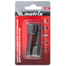 11569 Биты с торцевыми головками 8х45мм, 2шт // Matrix
