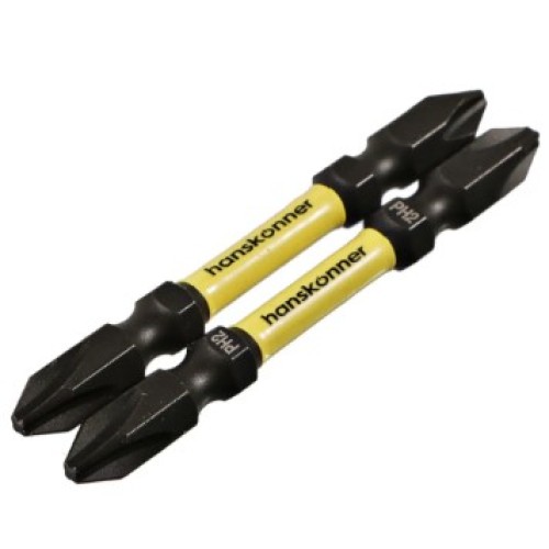HPH2-65DT Биты PH2х65мм ImpactPower двусторон. торсион., 2шт Hanskonner