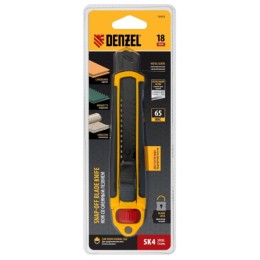 78903 Нож 18мм сменное лезвие SK4, корпус ABS+TPR, Denzel