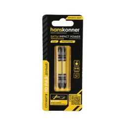HPH2-65DT Биты PH2х65мм ImpactPower двусторон. торсион., 2шт Hanskonner