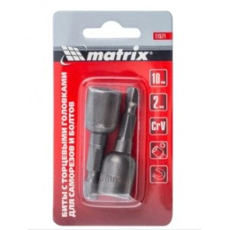 11571 Биты с торцевыми головками 10х45мм, 2шт // Matrix